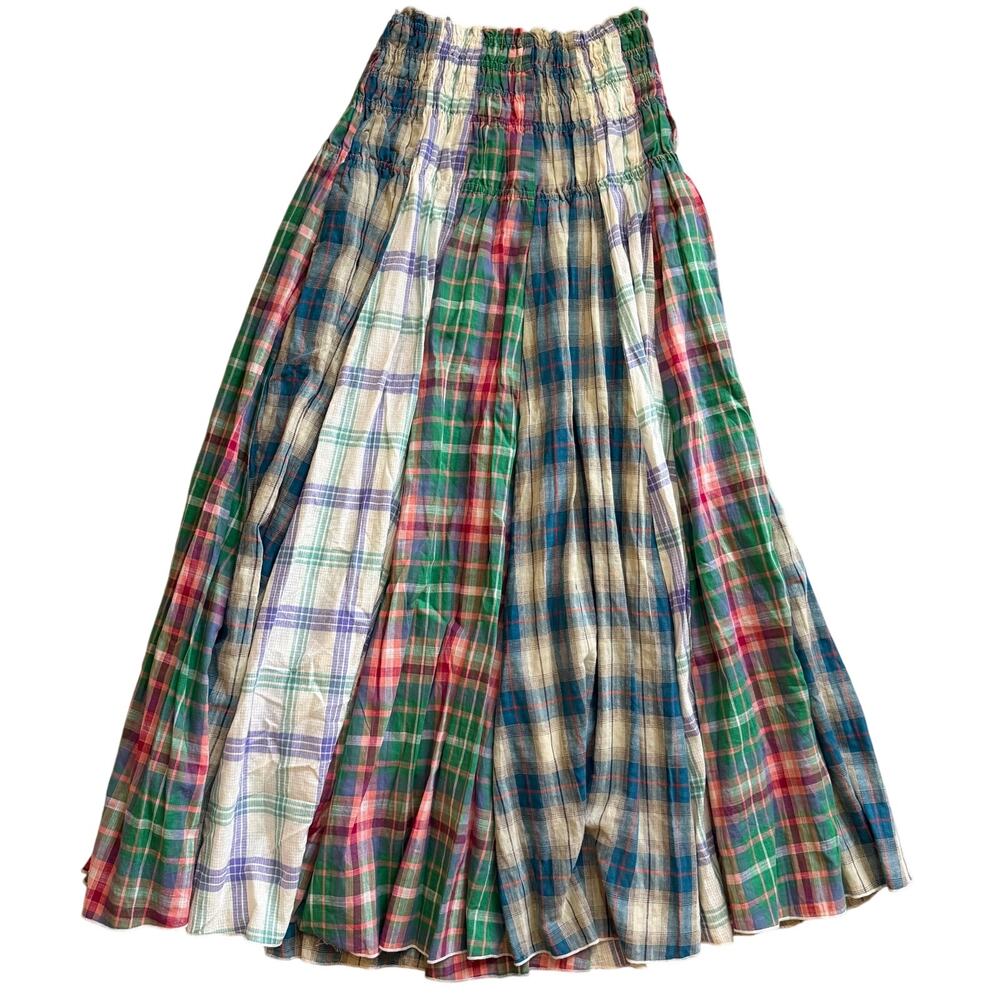 Oli & Hali Plaid Convertible Maxi Skirt Tube Dress Women's Small Pocketed - Picture 3 of 14